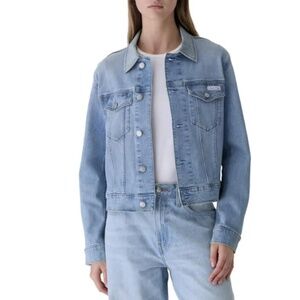 Calvin Klein Women's XL Trucker Jacket Light Bay NWT d1485